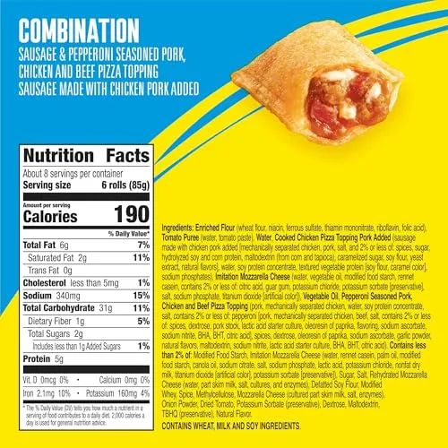 Totino's Pizza Rolls, Combination, Frozen Snacks, 50 Rolls, 24.8 oz