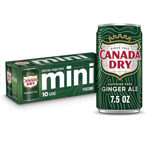 Canada Dry Ginger Ale Soda, 7.5 Fl oz Mini Cans, 10 Pack
