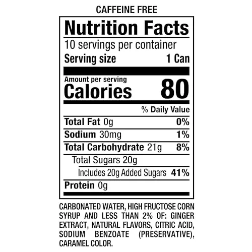 Canada Dry Ginger Ale Soda, 7.5 Fl oz Mini Cans, 10 Pack