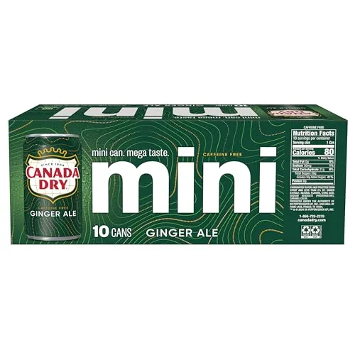 Canada Dry Ginger Ale Soda, 7.5 Fl oz Mini Cans, 10 Pack