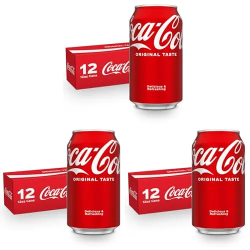 Coca-Cola Soda Soft Drink Fridge Pack Cans, 12 fl oz, 36 Pack