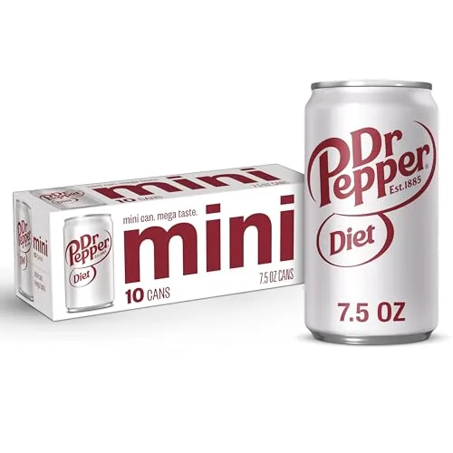 Diet Dr Pepper Soda, 7.5 fl oz mini cans, 10 pack