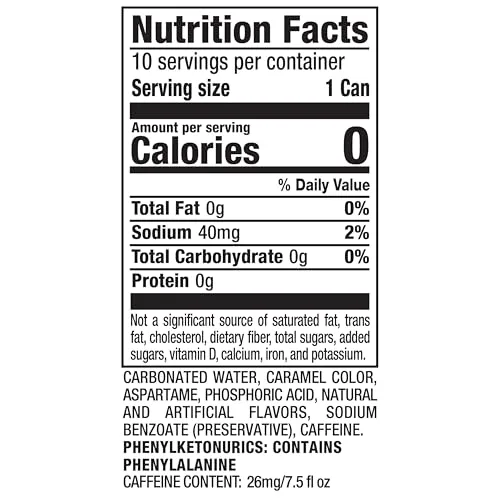 Diet Dr Pepper Soda, 7.5 fl oz mini cans, 10 pack