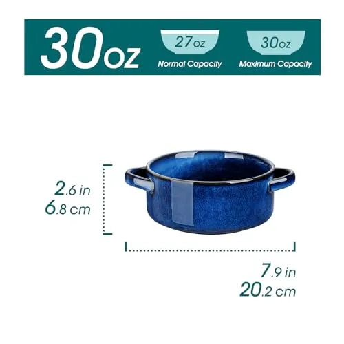 vancasso Starry French Onion Soup Bowls, 30 Oz Soup Crocks Set of 4