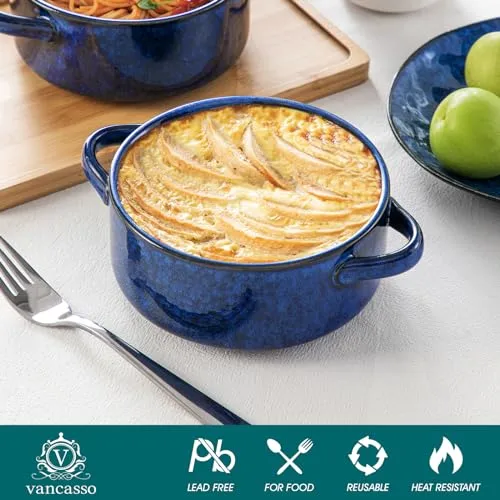 vancasso Starry French Onion Soup Bowls, 30 Oz Soup Crocks Set of 4