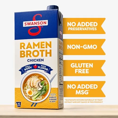 SWANSON S Ramen Chicken Broth, 32 Oz Carton