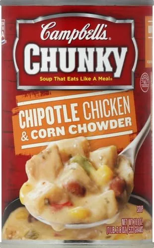 Campbell’s Chunky Soup, Chipotle Chicken Corn Chowder Soup, 18.8 oz Can (Pack of 2)