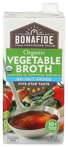 Bonafide Provisions Organic No Salt Added Vegetable Broth, 32 FZ