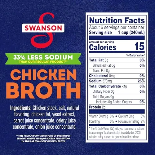 Swanson Natural Goodness Chicken Broth, 48 oz Carton