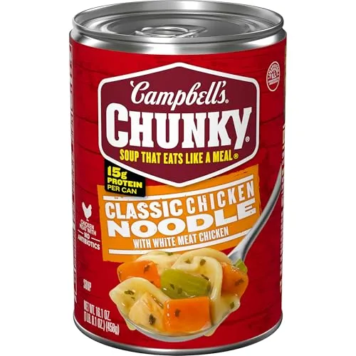 Campbell’s Chunky Soup, Classic Chicken Noodle Soup, 16.1 Oz Can