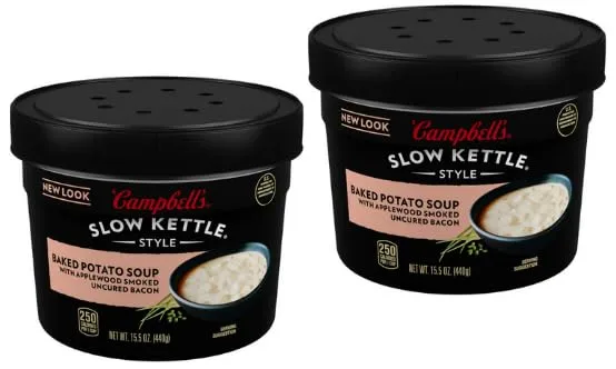 Slow Kettle Style Soup, 15.5 Ounce Microwavable Bowl + King Combo QR Code (Baked Potato Soup (2 Count))