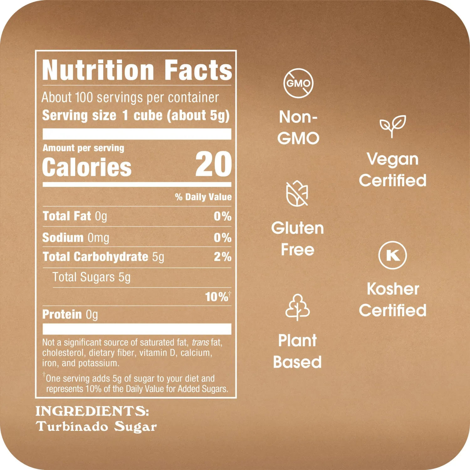 Sugar In The Raw, Turbinado Cane Sugar Cubes, 17.6 oz Box