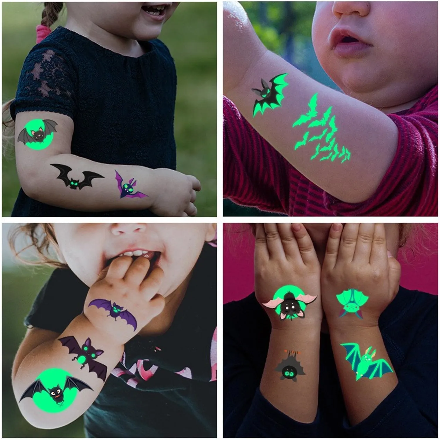 Glow Halloween Party Supplies, Luminous Halloween Temporary Tattoo for Kids