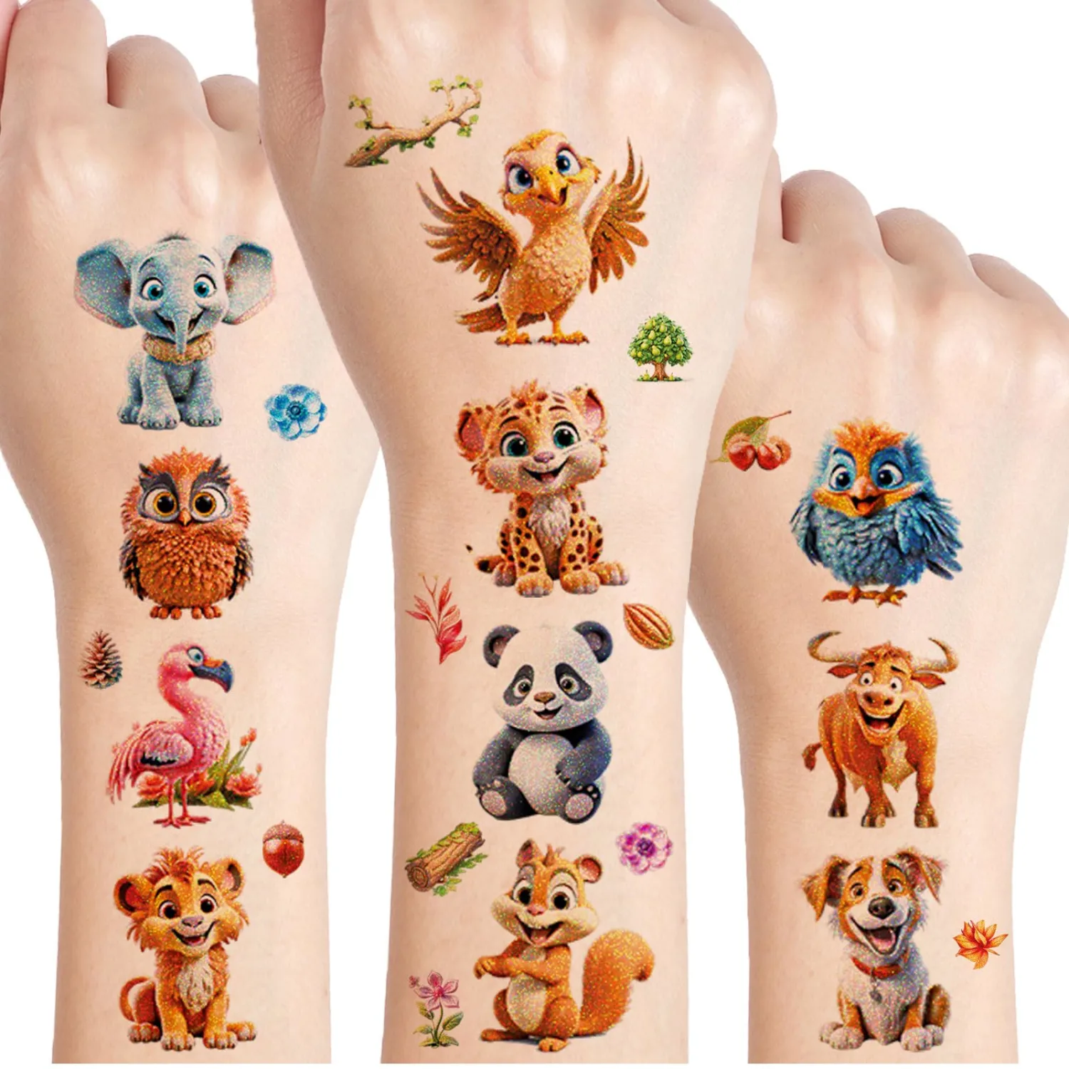 Animals Temporary Tattoo for Kids,200+ Tattoo Stickers for Kids, Birthday Party Decorations Decor Favors Supplies Gifts Boys Girls Cute Fake Tattoo School Reward Themed