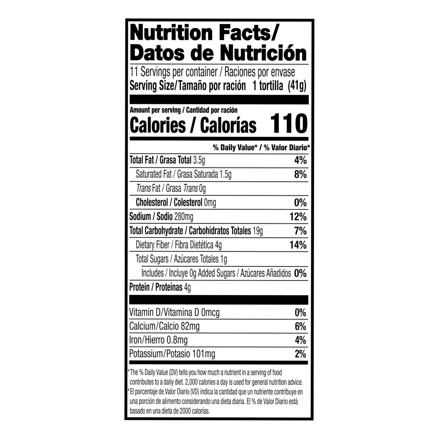 Guerrero Whole Wheat Soft Taco Flour Tortillas, High Fiber, Trans Fat Free, Whole Grain, Medium Size, 11 Count
