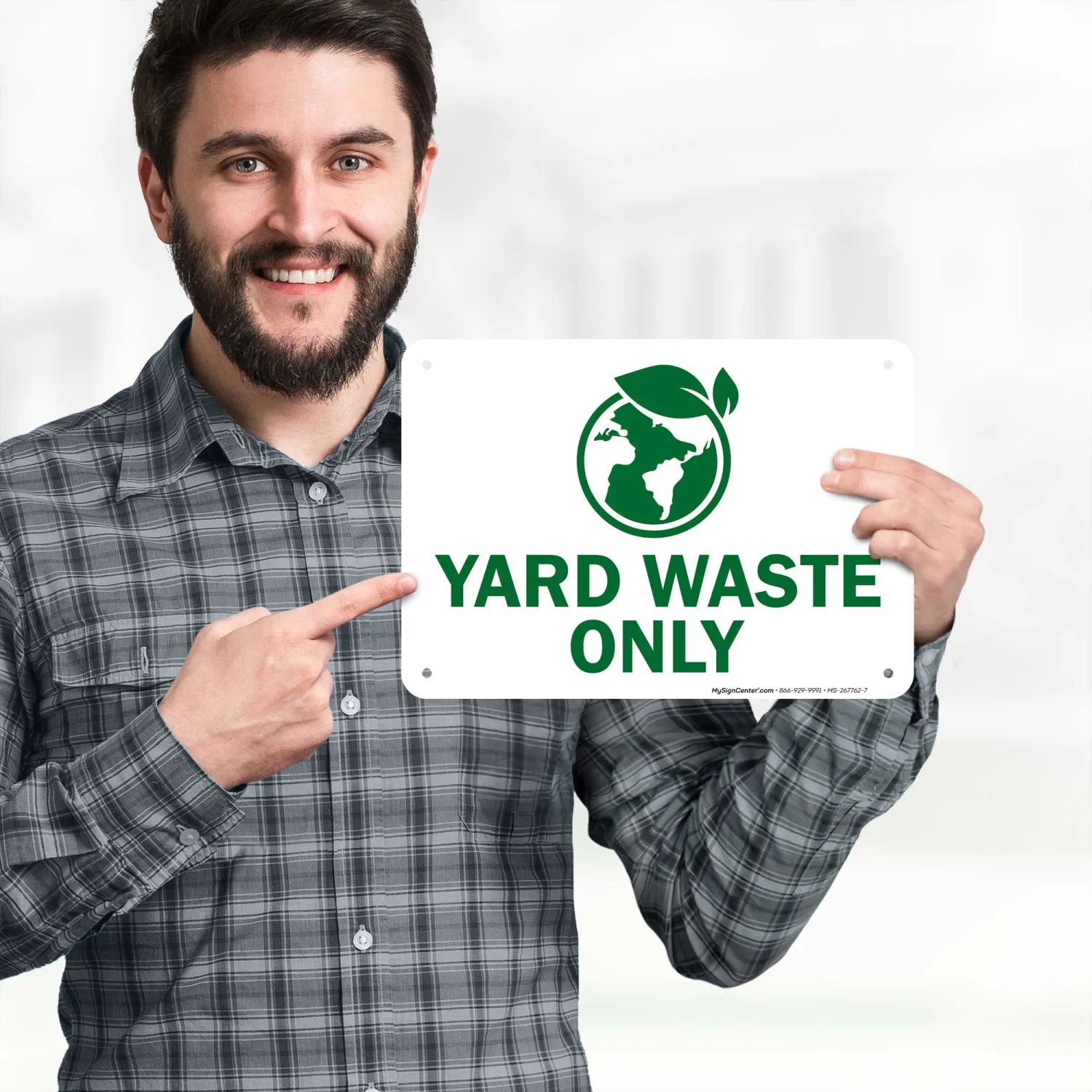 Yard Waste Only Sign, 10x7 Inches, Rust Free .040 Aluminum, Fade Resistant, Made in USA by My Sign Center