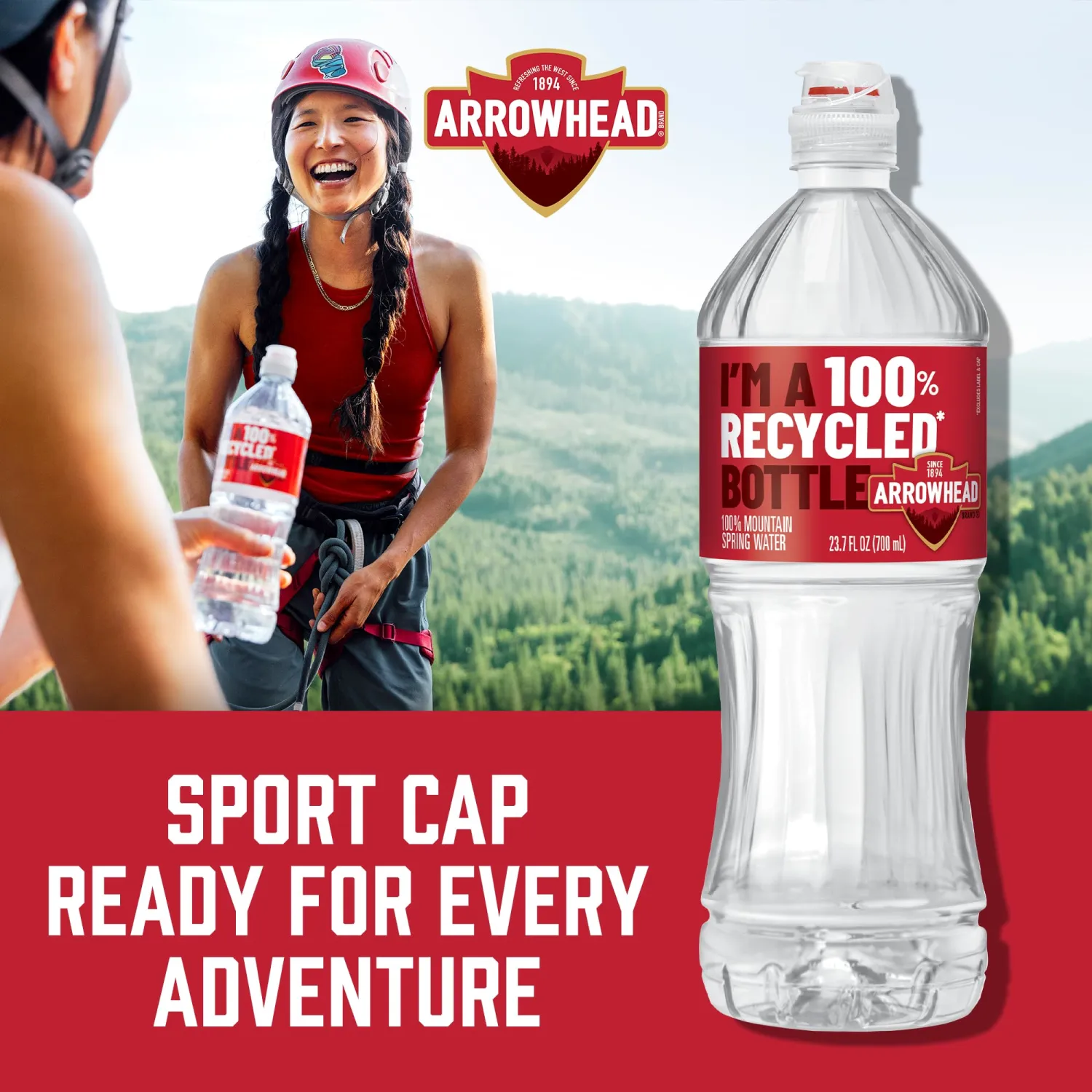 Arrowhead 100% Mountain Spring Bottled Water - 23.7 Fl Oz, 6 Pack