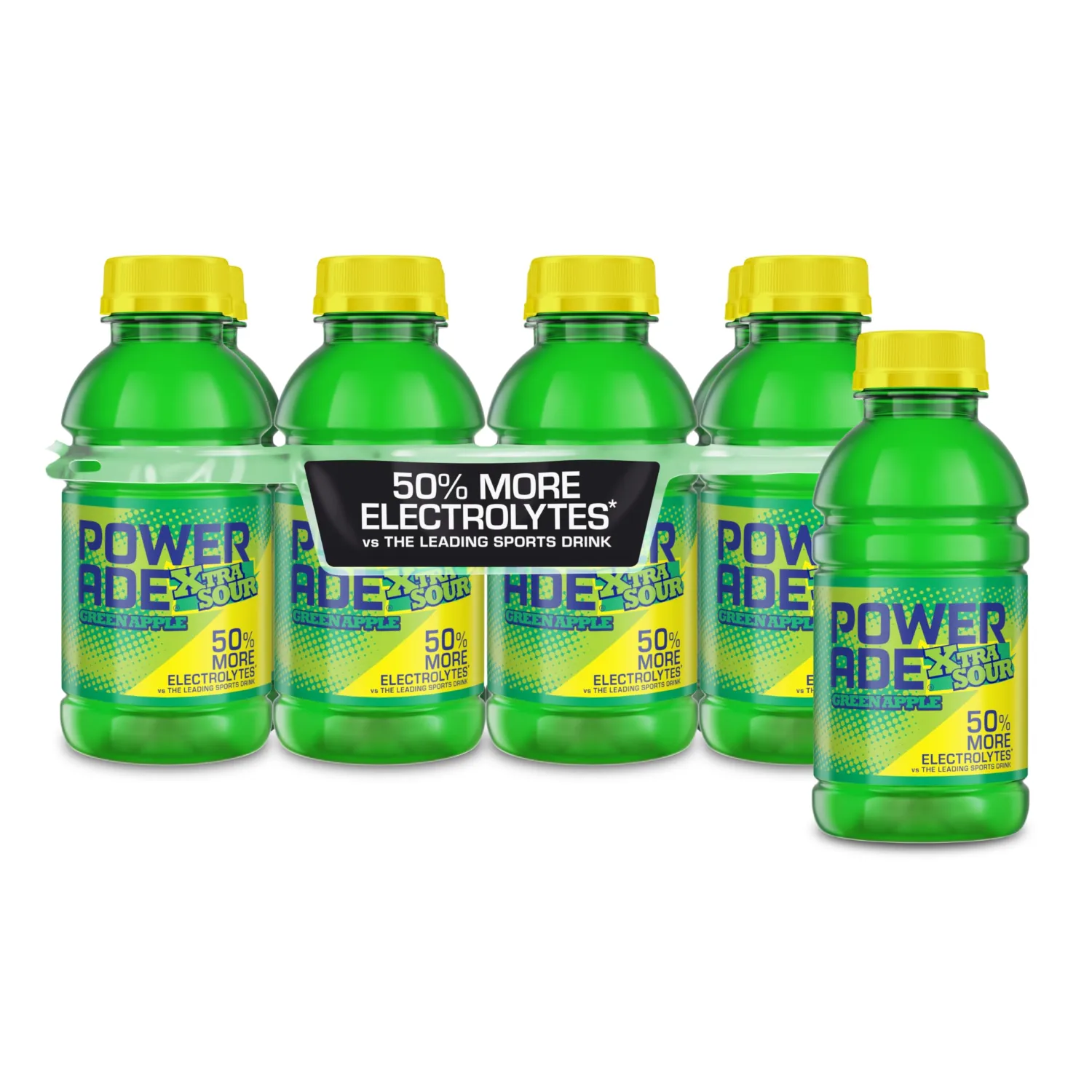 POWERADE XTRA SOUR Sports Drink, Green Apple Electrolyte Drink 12 Oz (8 Pk)