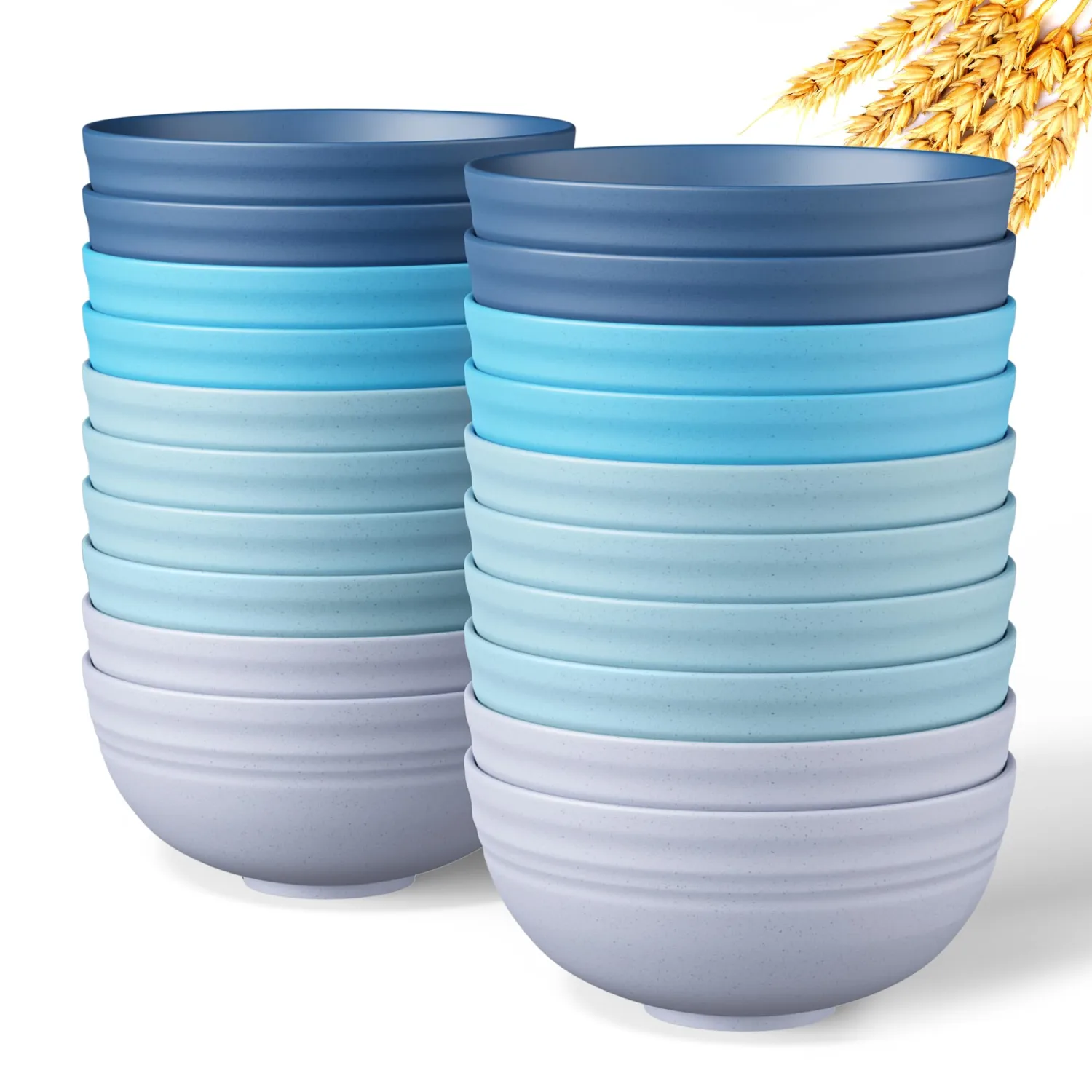 Quatish 20 PCS Cereal Bowls, Plastic Bowls, Small Snack Soup Kitchen Bowl