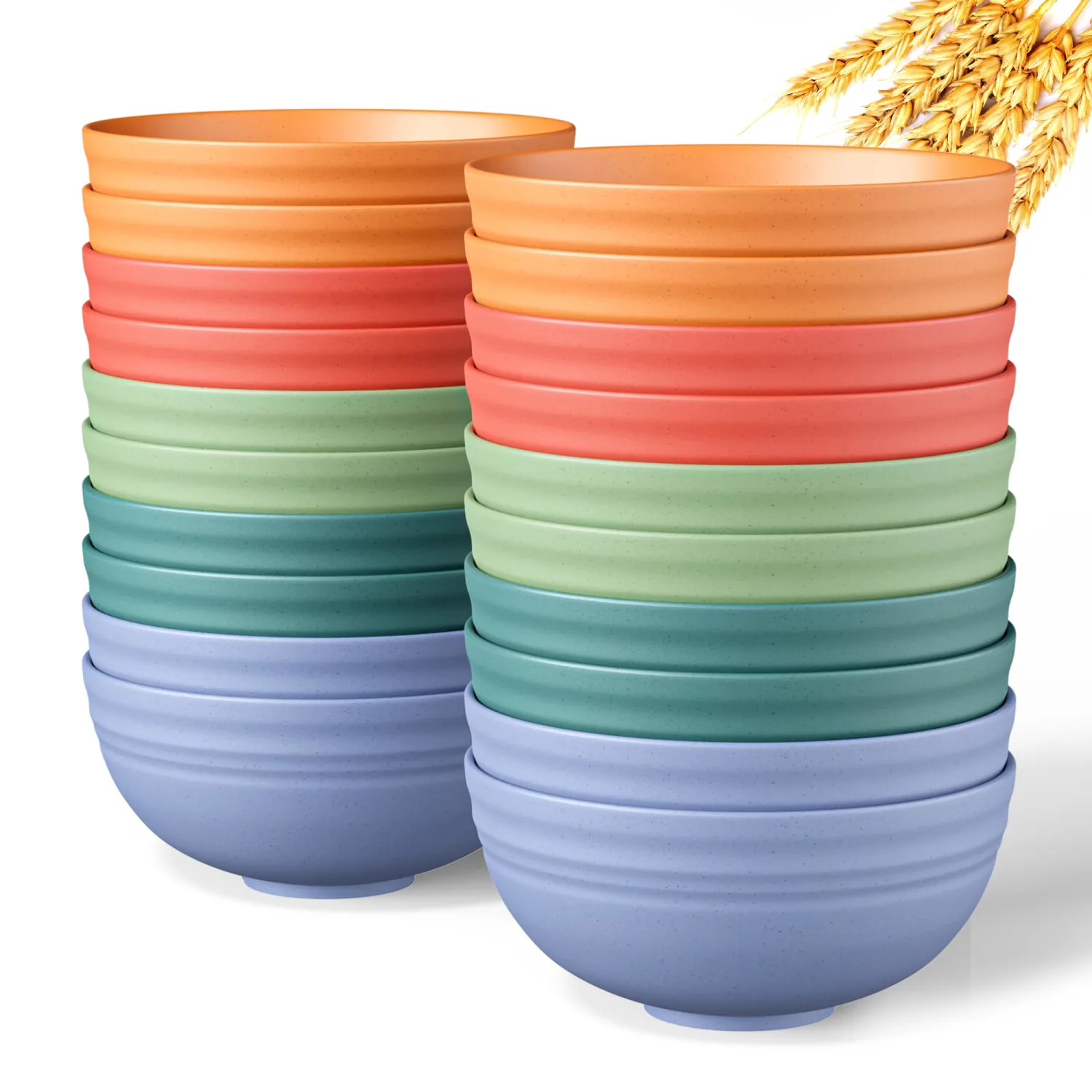Quatish 20 PCS Cereal Bowls, Plastic Bowls, Small Snack Soup Kitchen Bowl