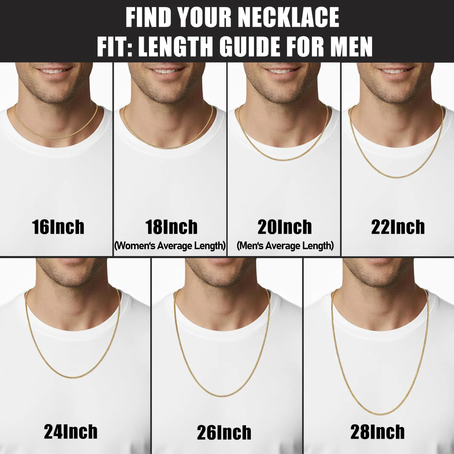 Fiusem Wheat Chains for Men Women, Stainless Steel Necklace