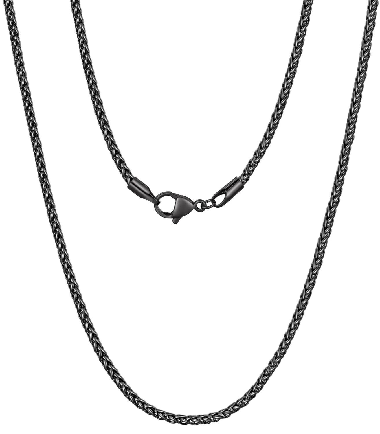 Fiusem Wheat Chains for Men Women, Stainless Steel Necklace