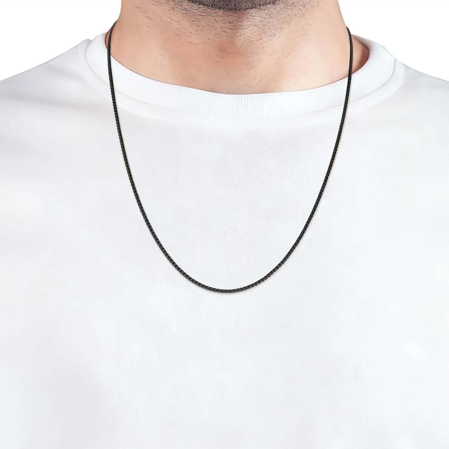 Fiusem Wheat Chains for Men Women, Stainless Steel Necklace