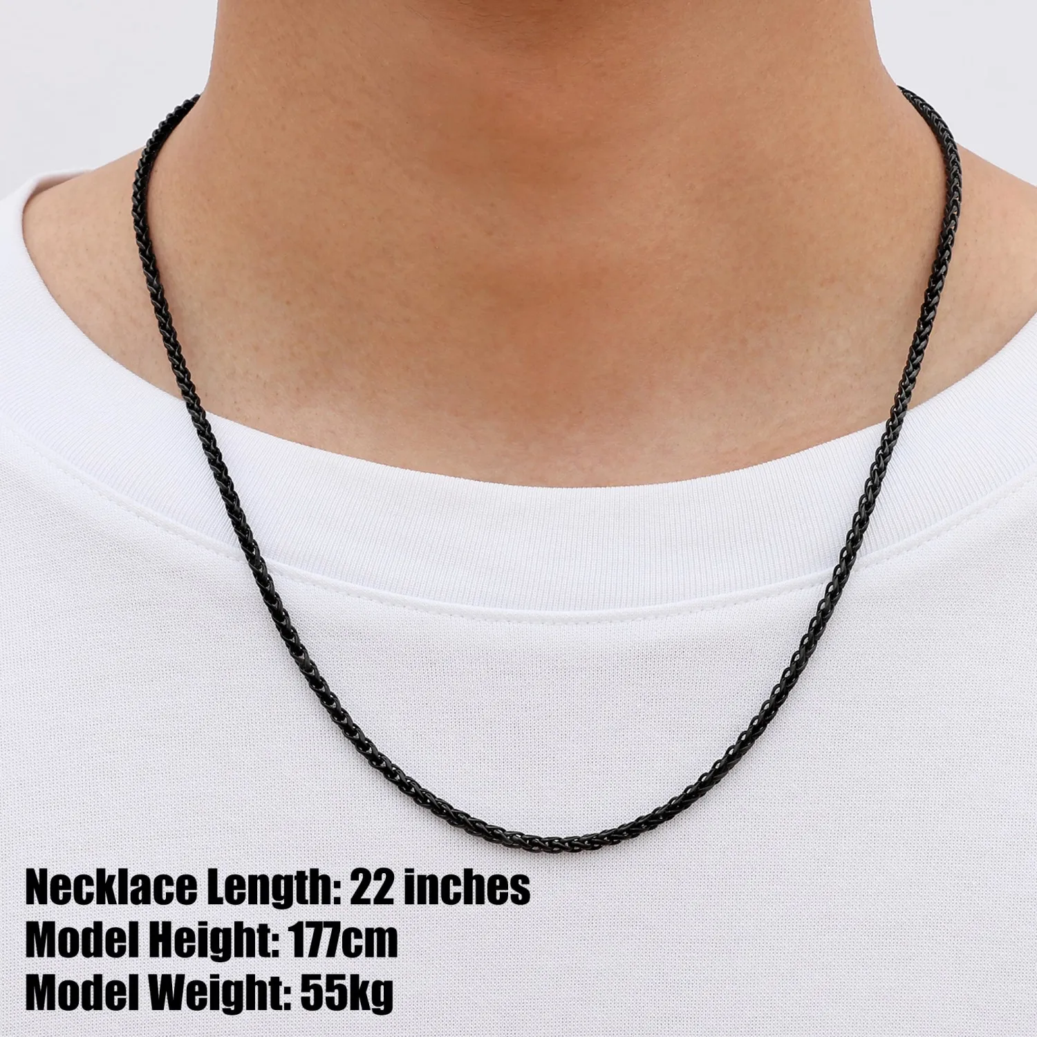 Fiusem Wheat Chains for Men Women, Stainless Steel Necklace