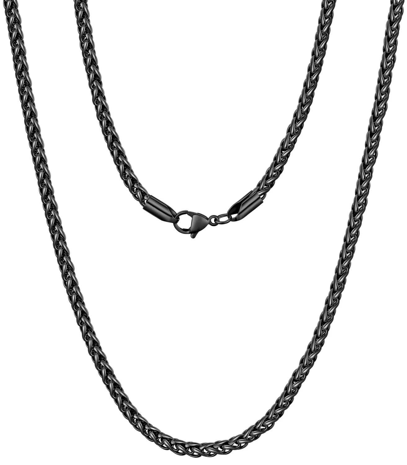 Fiusem Wheat Chains for Men Women, Stainless Steel Necklace