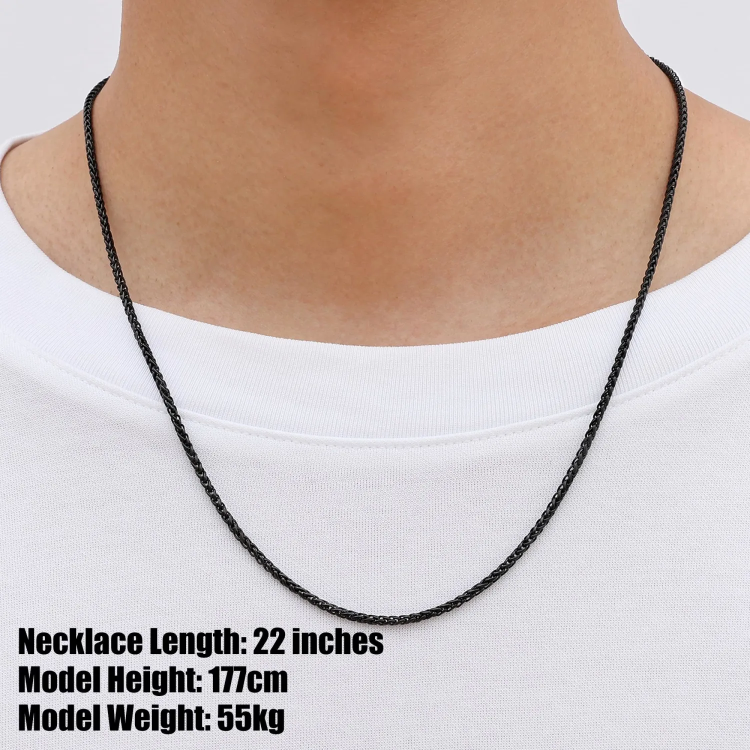 Fiusem Wheat Chains for Men Women, Stainless Steel Necklace