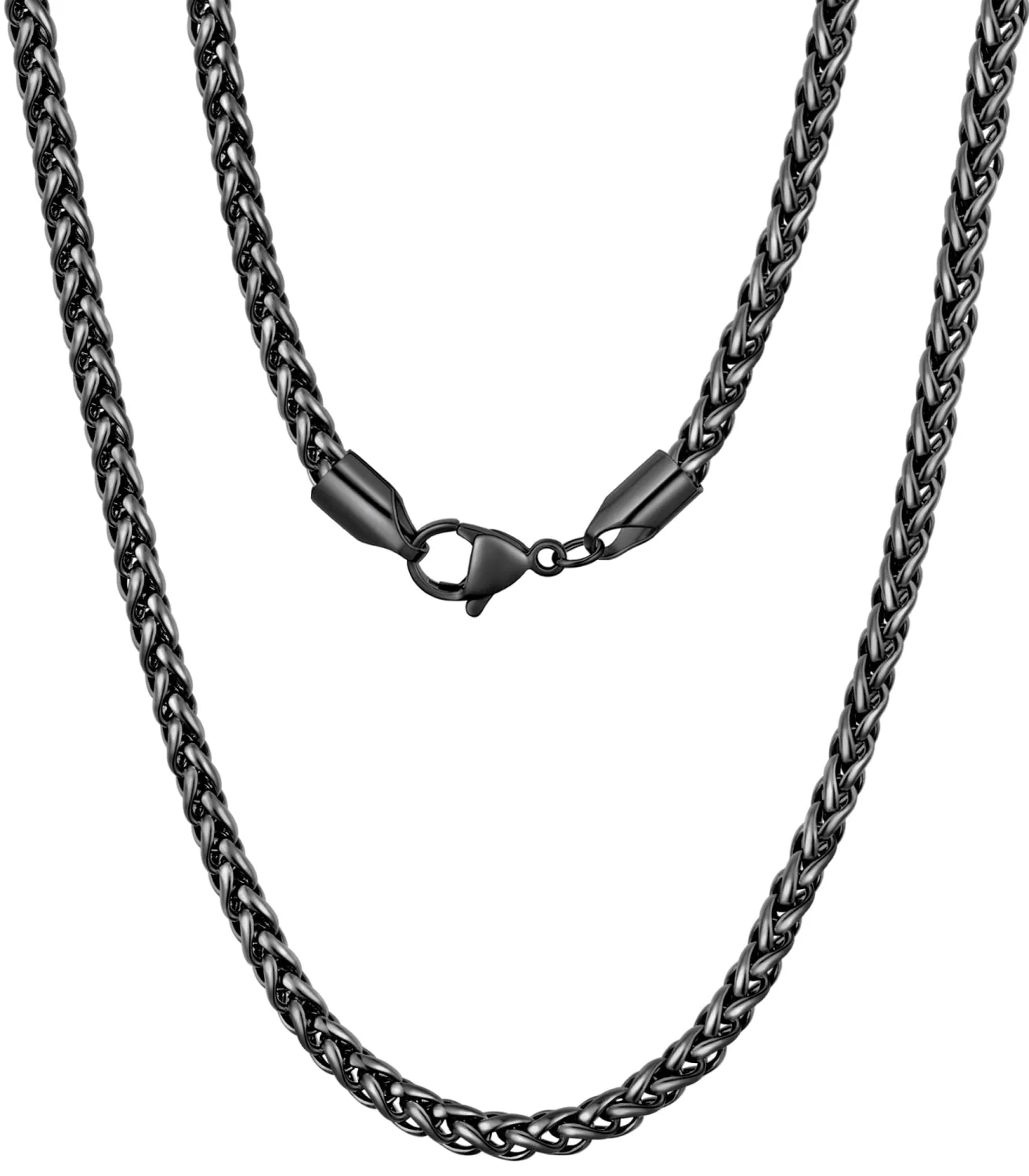 Fiusem Wheat Chains for Men Women, Stainless Steel Necklace