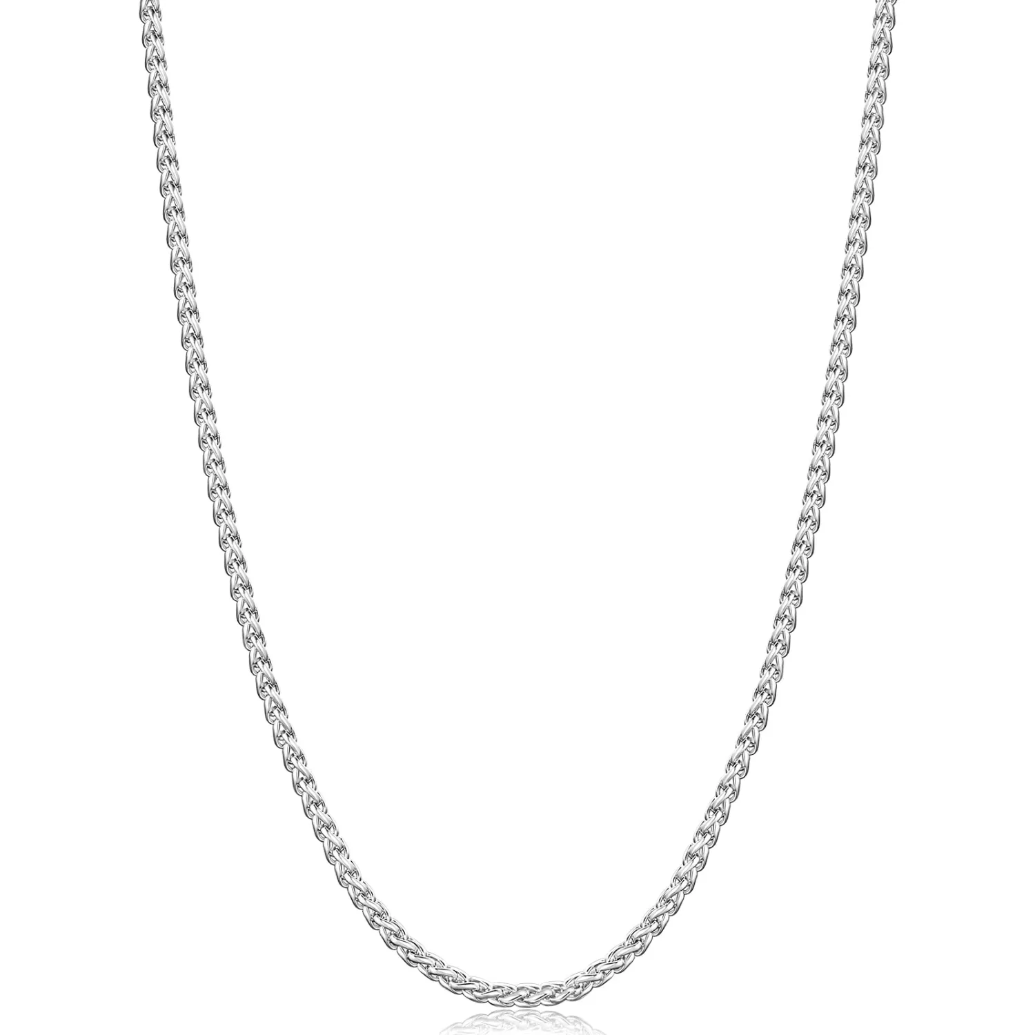 Fiusem Wheat Chains for Men Women, Stainless Steel Necklace