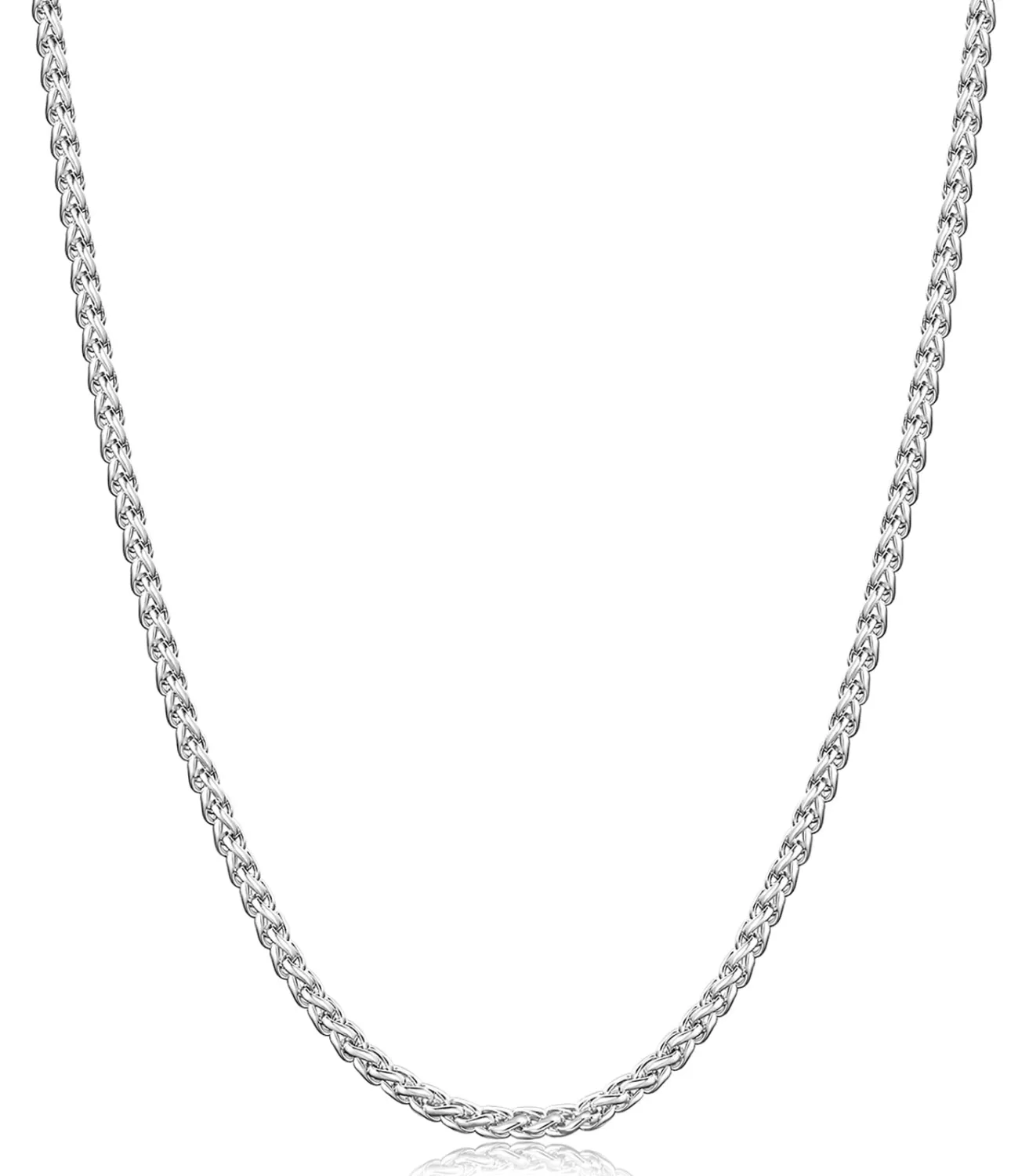 Fiusem Wheat Chains for Men Women, Stainless Steel Necklace