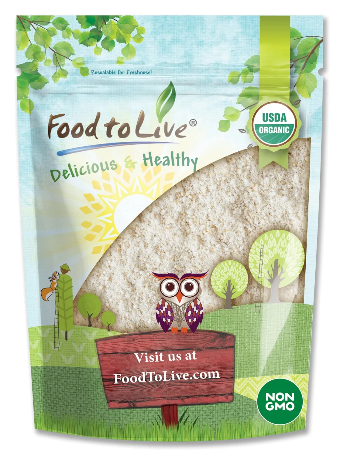 Food to Live Organic Whole Wheat Pastry Flour, 2 Pounds - Non-GMO, Finely Ground, Unbleached, Unbromated, Vegan, Kosher, All Natural, No Preservatives, Bulk, Product of the USA