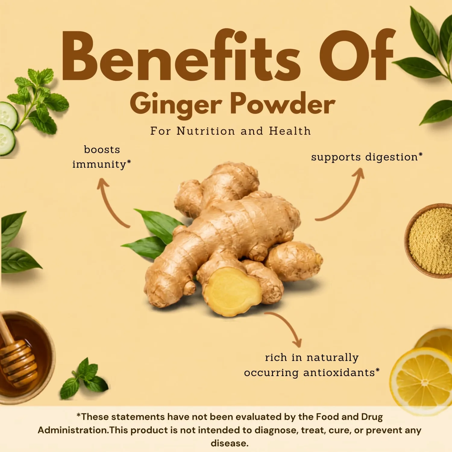 Vitamatic Certified USDA Organic Ginger Powder – 1 lb (16 oz) Pure Zingiber Officinale Root | Supports Digestion, Immunity, & Inflammation Response