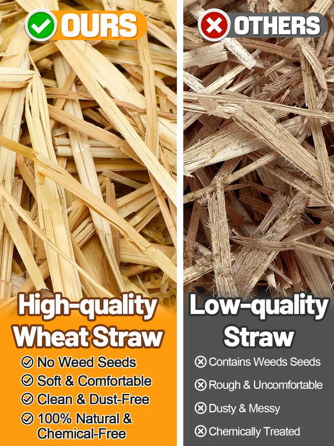 3lb Natural Soft Dry Wheat Straw for Stray Animal Bedding Cats Dogs Shelter