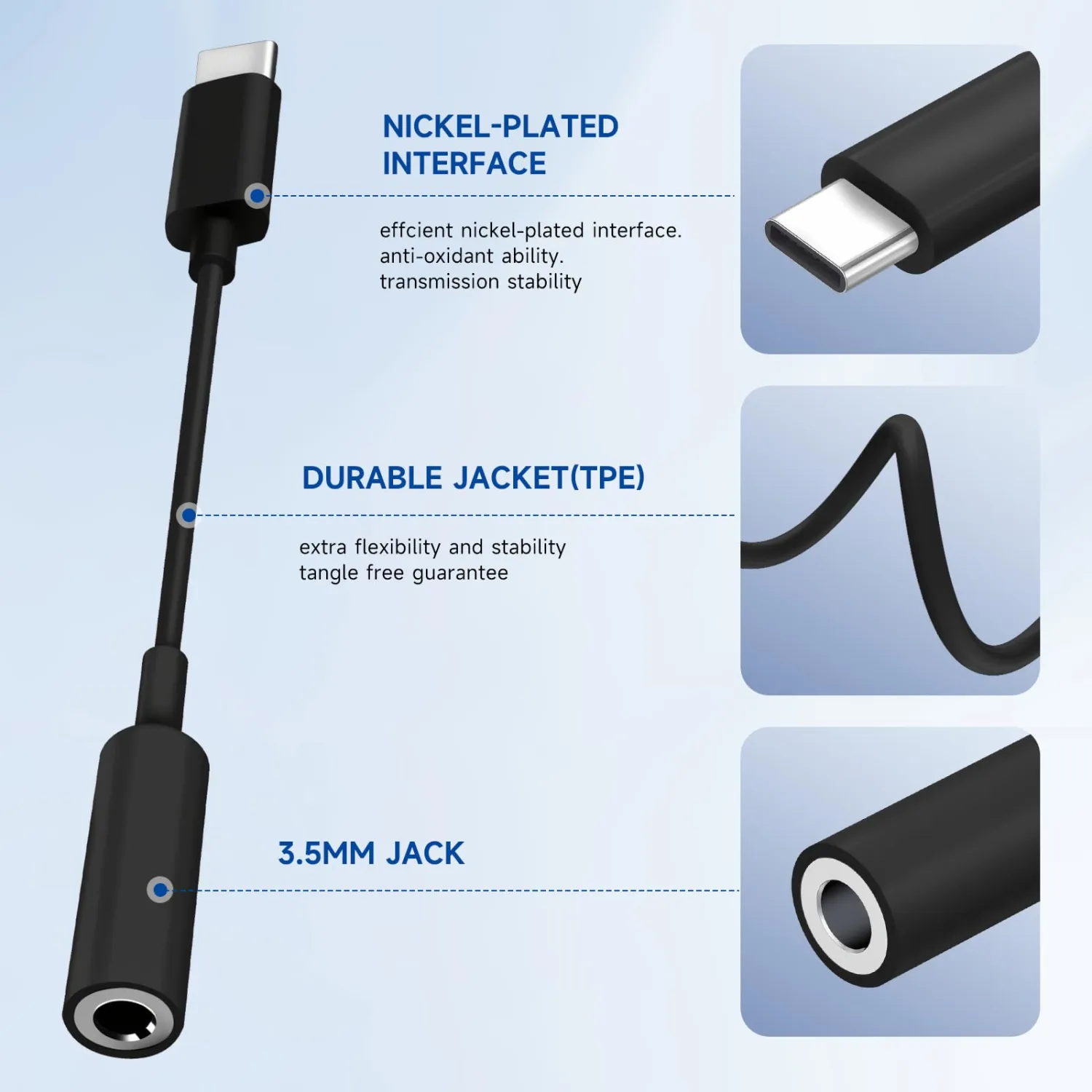 USB C to 3.5mm Headphone Jack Adapter for iPhone18/ iPhone17/ iPhone 16/16 Pro/15/15 Pro/Pro Max/Plus, Type C Aux Audio Dongle Cable Cord Compatible with iPad, Samsung Galaxy S23/S22, MacBook（Black）