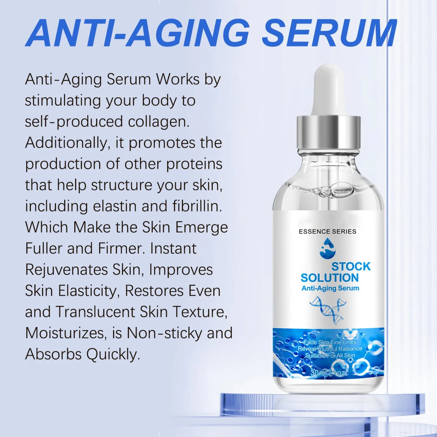 Facial Serum 1 Fl Oz, Anti Aging Serum For Face, Instant Face Tightening, Reduce Fine Lines, Wrinkles, Boost Skin Collagen, Hydrate & Plump Skin