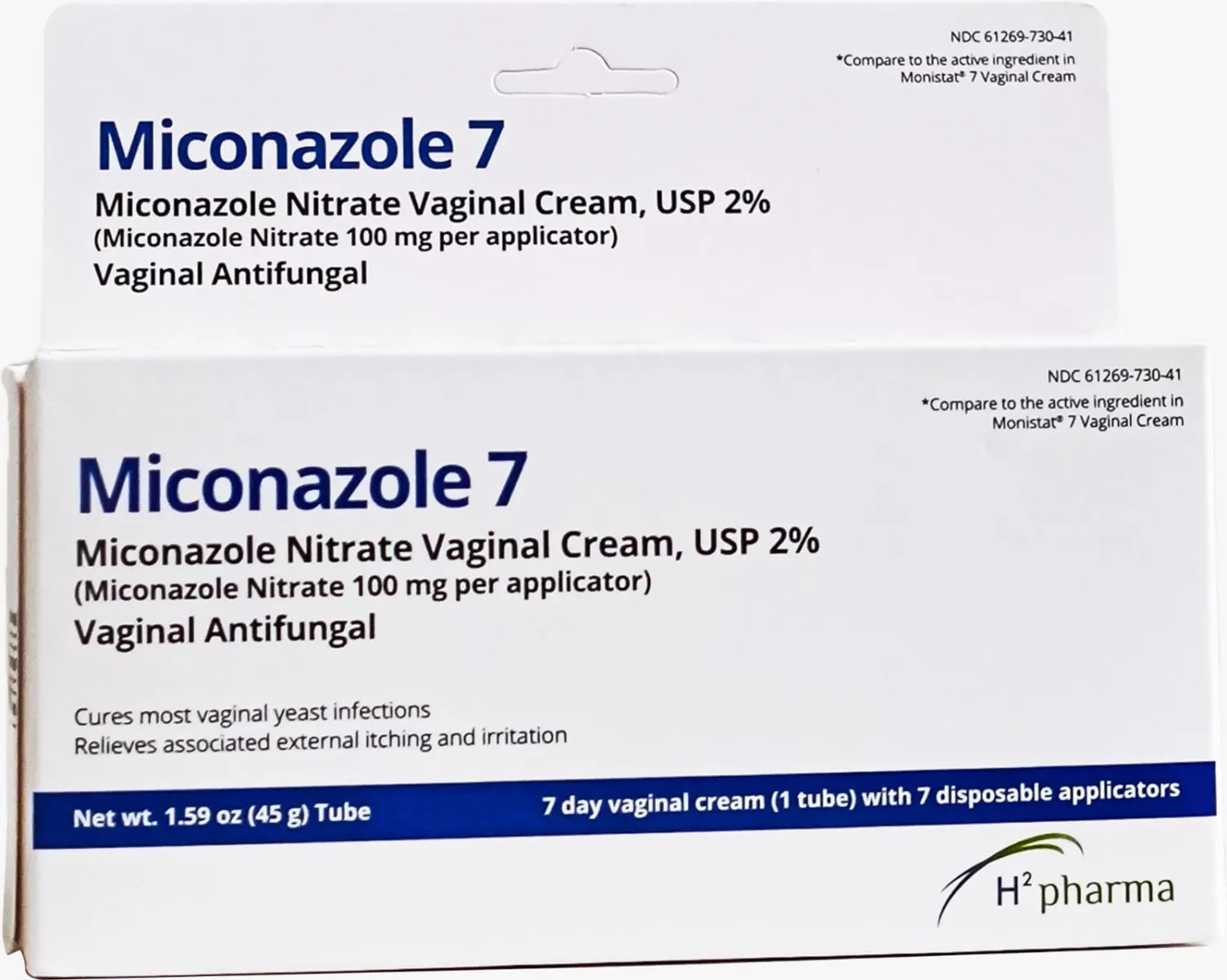 h2 pharma Miconazole 7 - Miconazole Nitrate Cream, USP 2%, 1.59 oz Tube