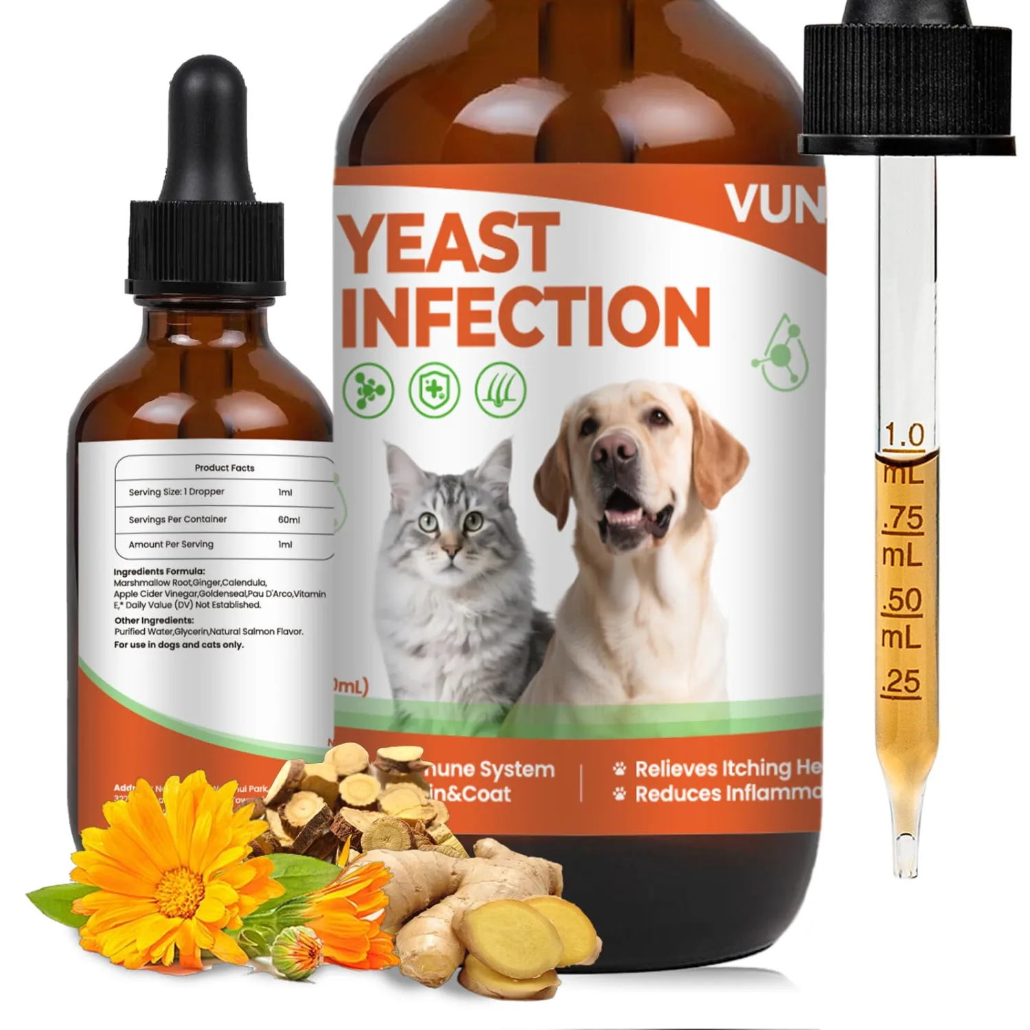 VUN Yeast Infection Treatment for Dogs- for Itchy Skin,Ears &Paw Redness