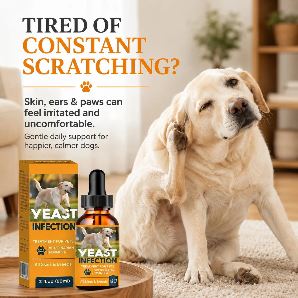Yeast Infection Treatment for Dogs, Fast Soothing for Skin & Ear