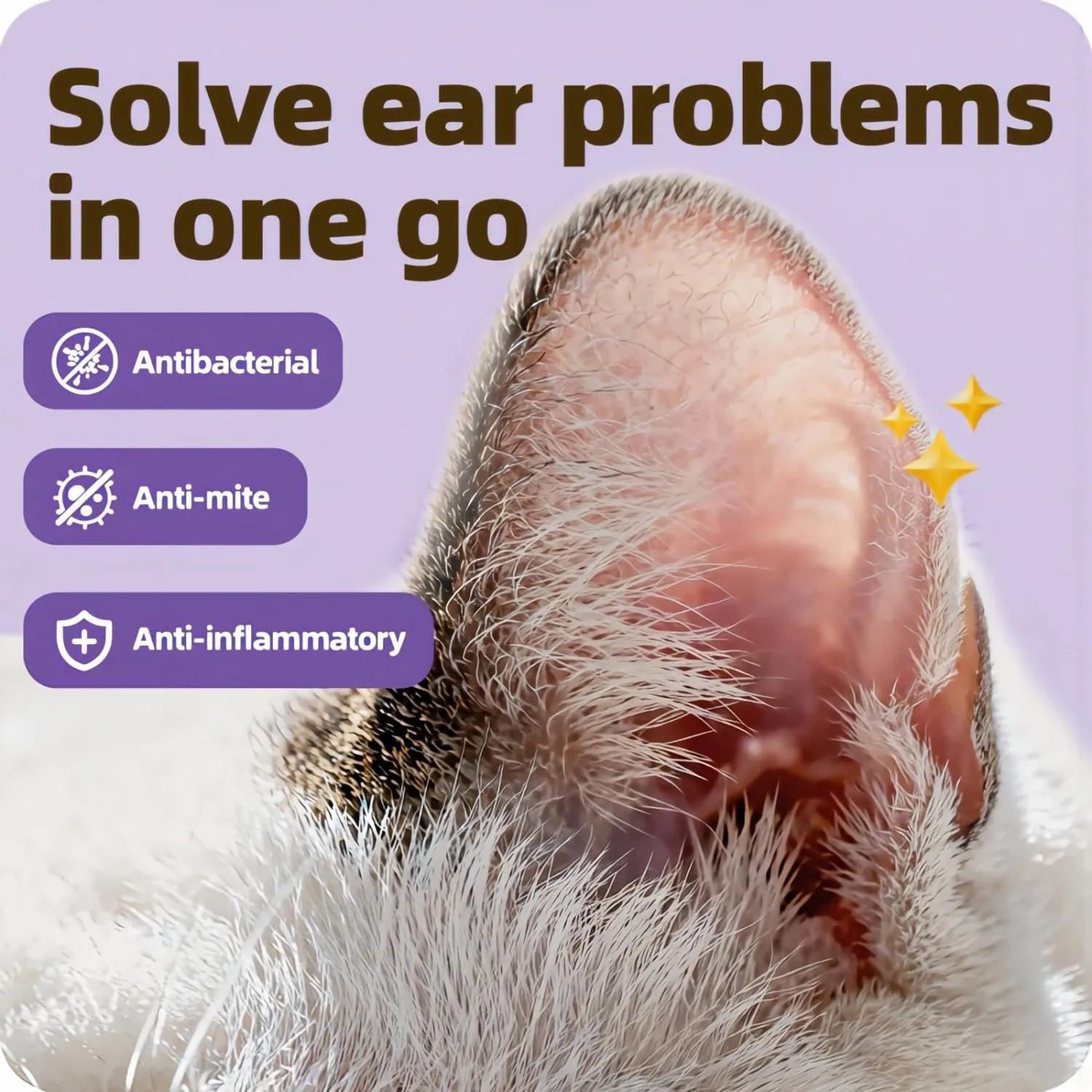 Ear Infection Treatment Drops for Dogs and Cats, Ear Mites Treatment, Soothing Dog Yeast Infection, Ear Wax Removal,Itchy Ear Relief-Treats Ear Infections for Dogs & Cats - 0.67 fl oz