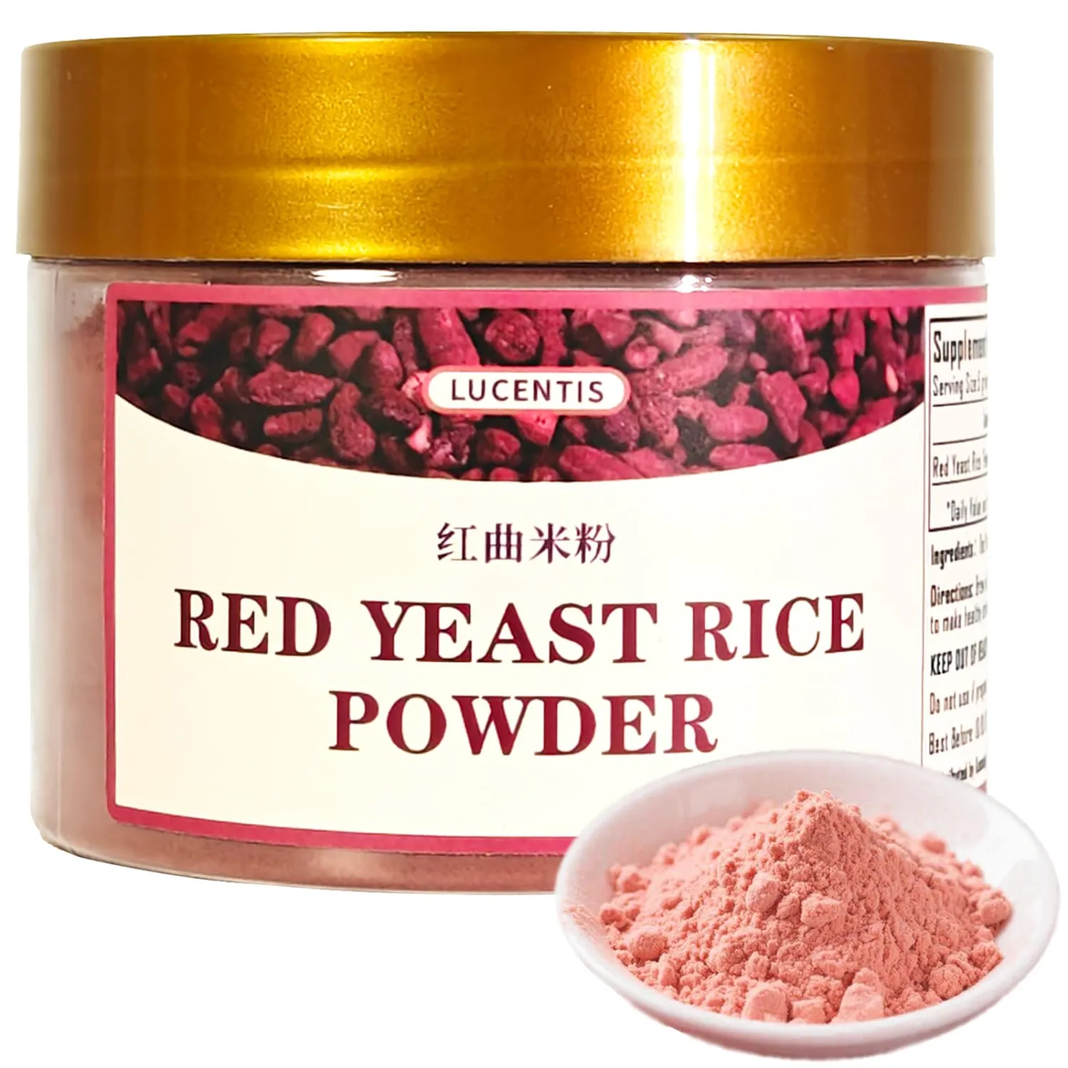 Red Yeast Rice Powder, Traditional FermentedRice Ingredient, 150g (5.3oz), Non-GMO, Vegan, Gluten-Free, Natural Food Coloring for Cooking, Baking & Smoothies, Red Yeast Rice Powder
