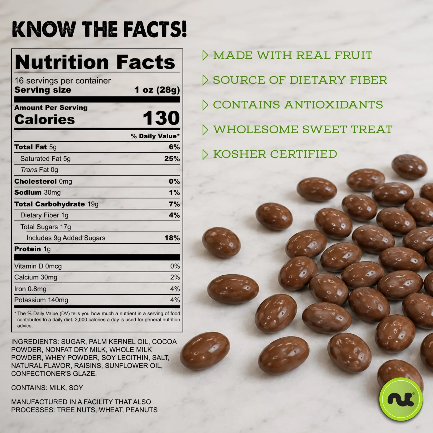 NUT CRAVINGS - Chocolate Covered Raisins (32oz, 2 LB)