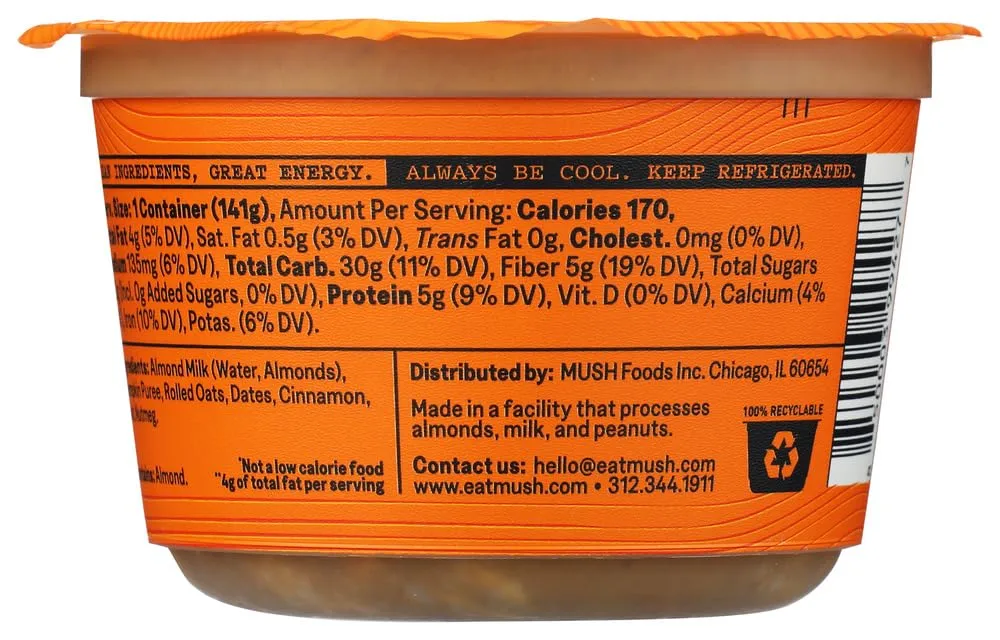 Overnight Oats - Pumpkin Pie - Good Source of Fiber, Non-GMO, Dairy Free, Gluten Free, 5oz