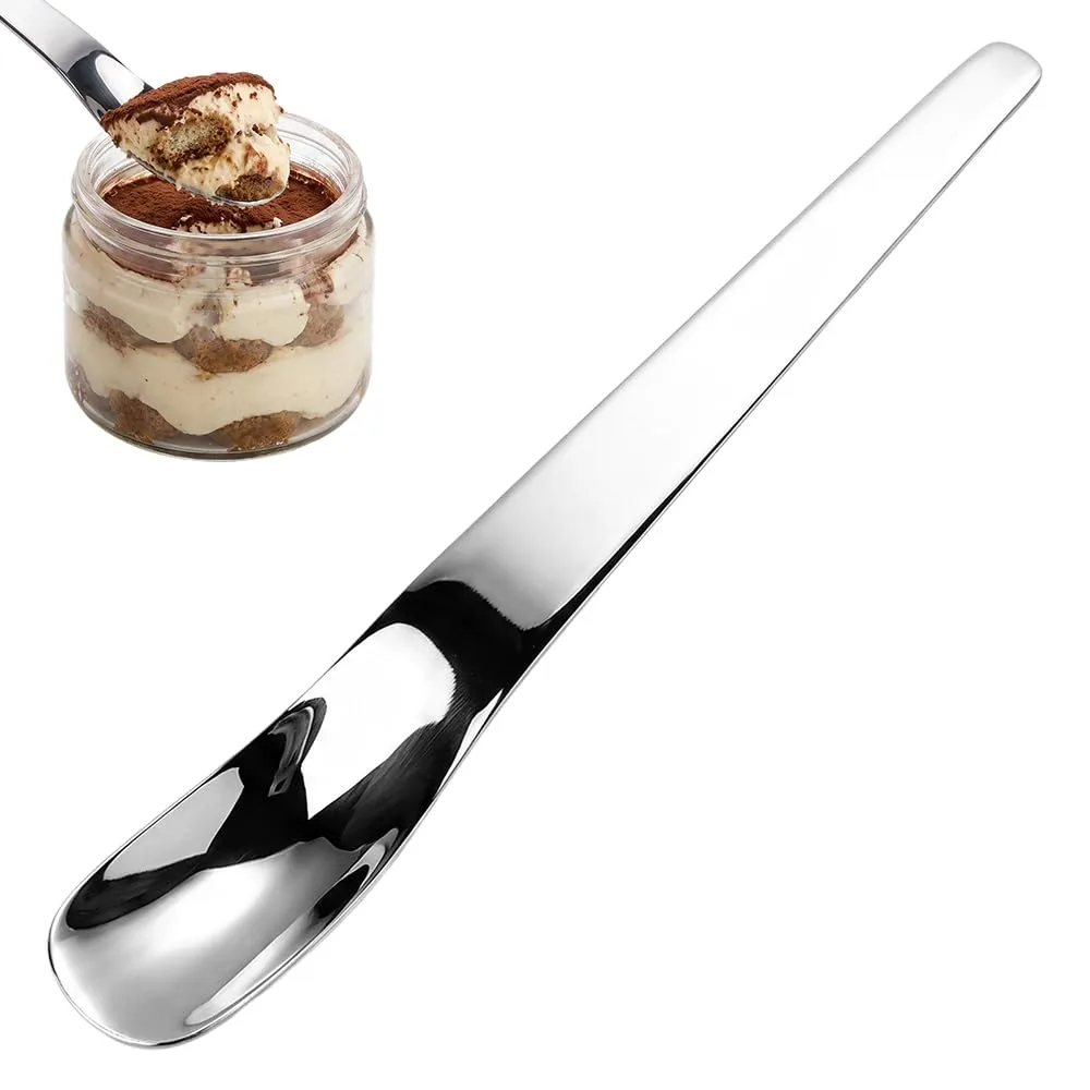 2026 New Stainless Steel Dessert Spoon with Long Ergonomic Handle (1PCS)
