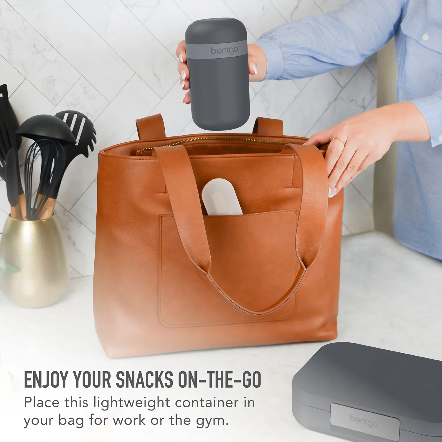 Bentgo Snack Cup, Leak-Proof Snack Container with Toppings Compartment