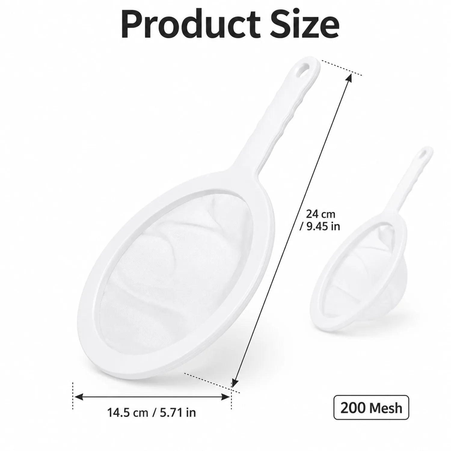 2 Pcs 200 Mesh Nylon Fine Mesh Strainer Spoons, Kitchen Food Yogurt Mesh
