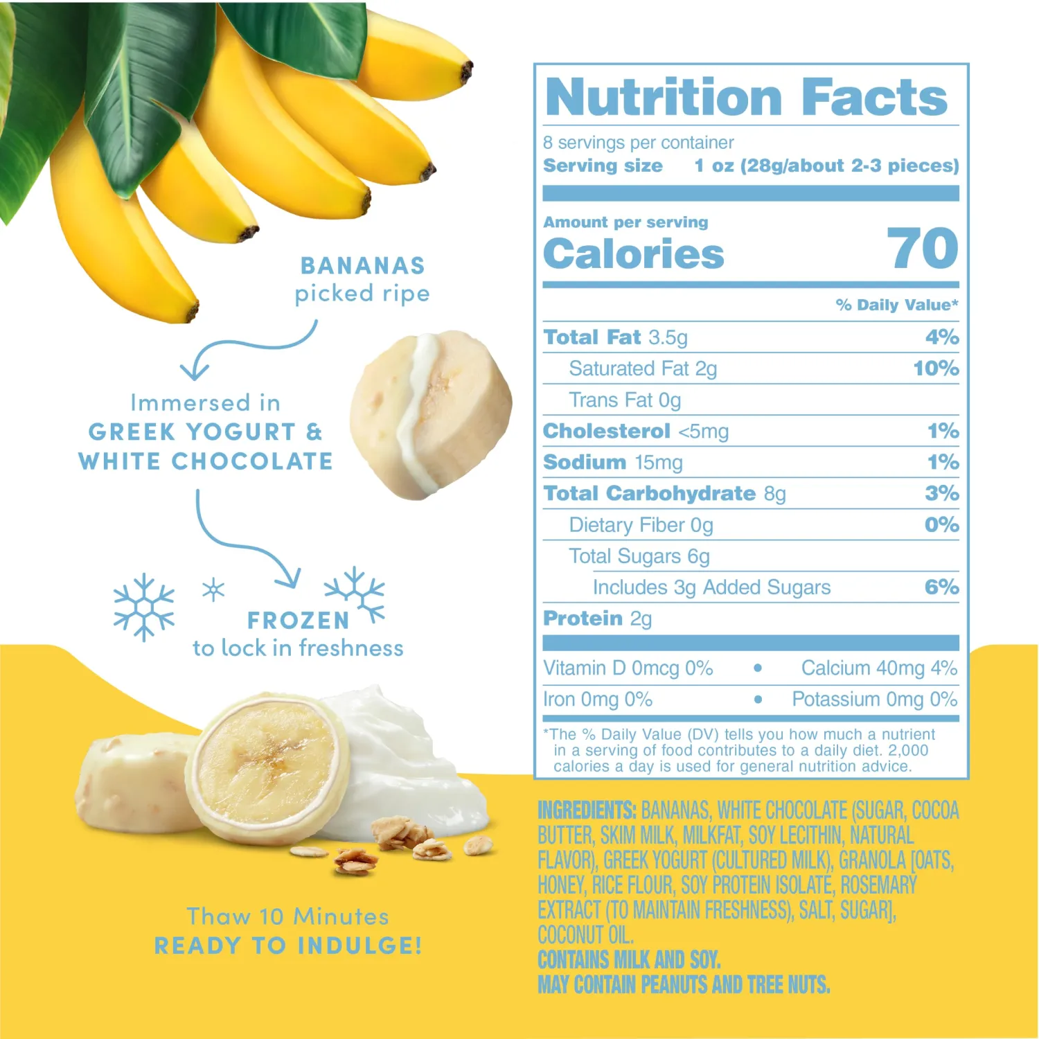 Tru Fru Frozen Bananas in Greek Yogurt & Granola, 8 Ounce Bag