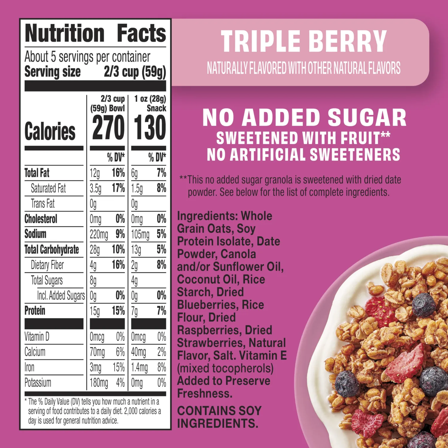 Wilde Terra Triple Berry Granola, 10 oz